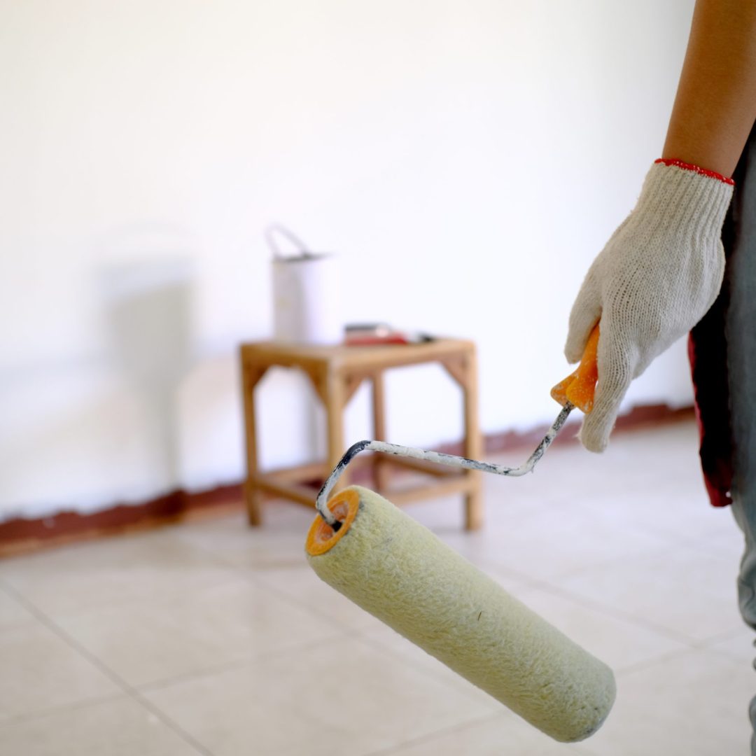Room Painting Job painter man with roller